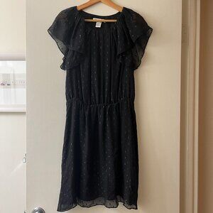 Charlotte Ronson Sz 6 Short Sleeve Lined Silk Black Mini Cocktail Party Dress